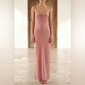 REVOLVE Rose Dusty Slip Maxi Dress with Cowl Neck